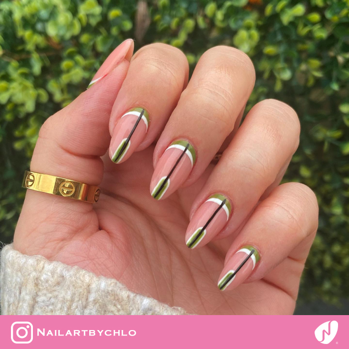 Reverse French Simple Geometric Nails